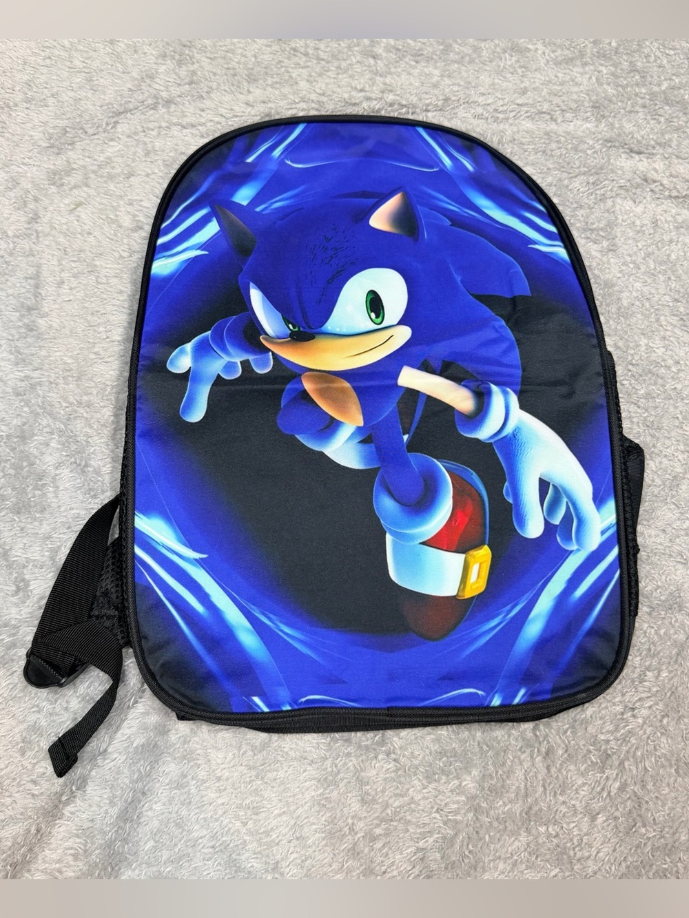 Blue Sonic Graphic Kids Backpack - Youth School Bag